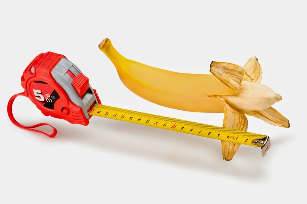 measure the penis before enlargement using the example of a banana